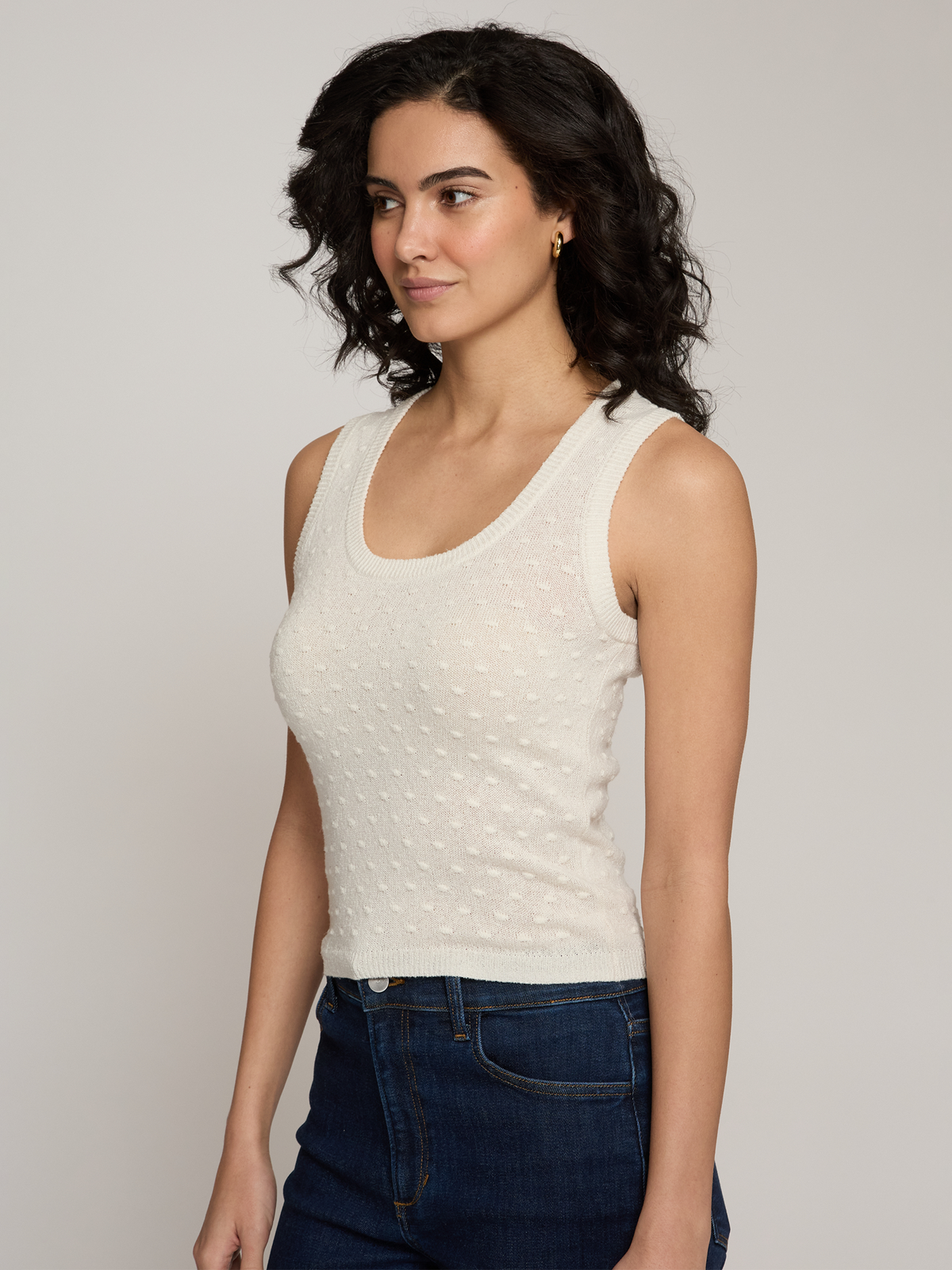 Sheer Dot Tank in Muslin