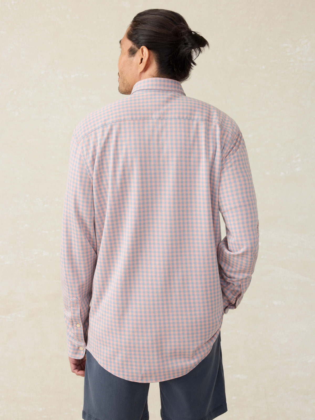 Coastline Knit Shirt - Blue Coral Gingham