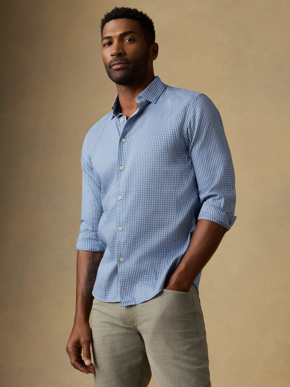 Movement Monterey Shirt - White Blue Check