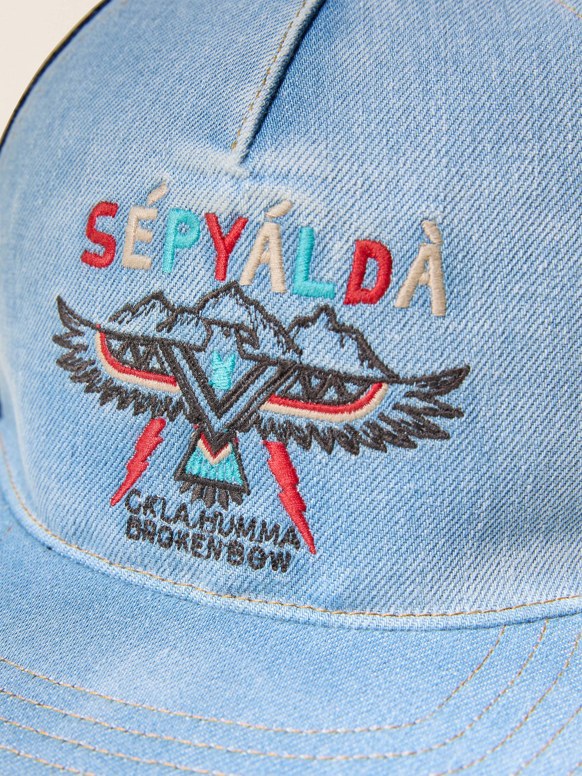 Steven Paul Judd Thunderbird Denim Hat - Light Indigo Wash