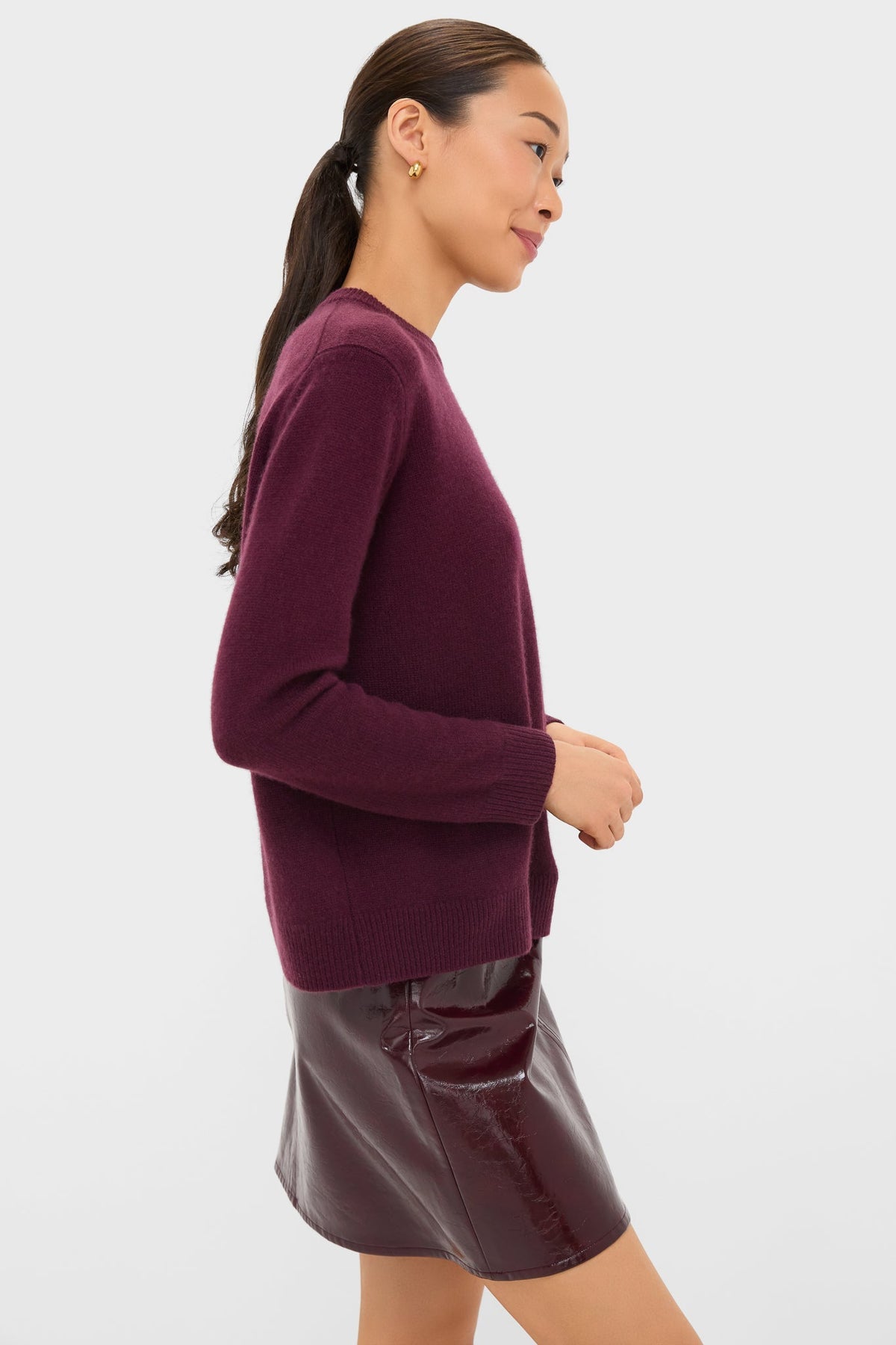 Winetasting Cashmere Bodie Boyfriend Crewneck