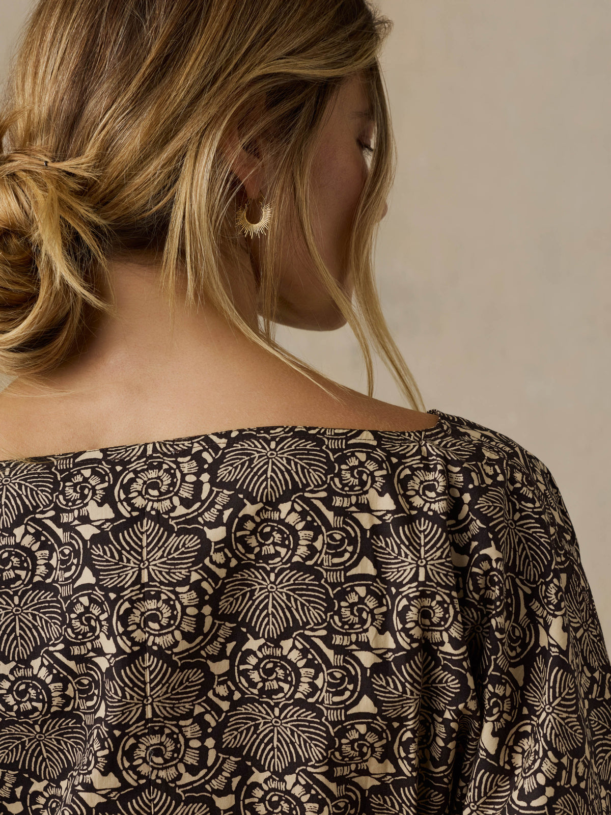 Coastal Poplin Faye Top - Night Bloom