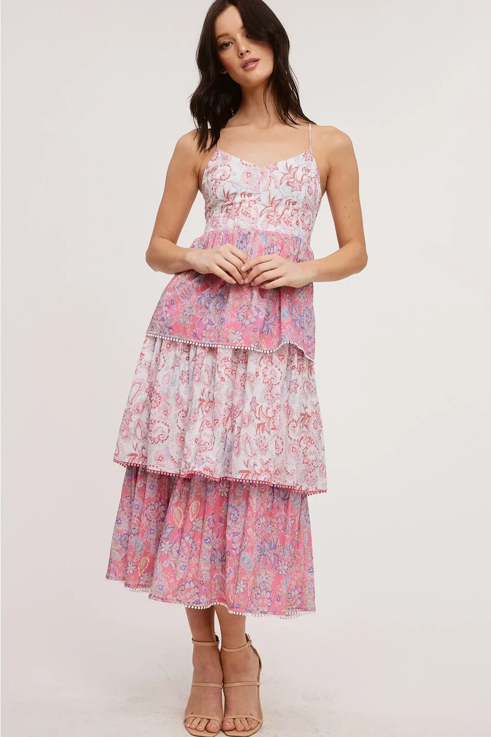 VINTAGE PASILEY TIERED MAXI DRESS