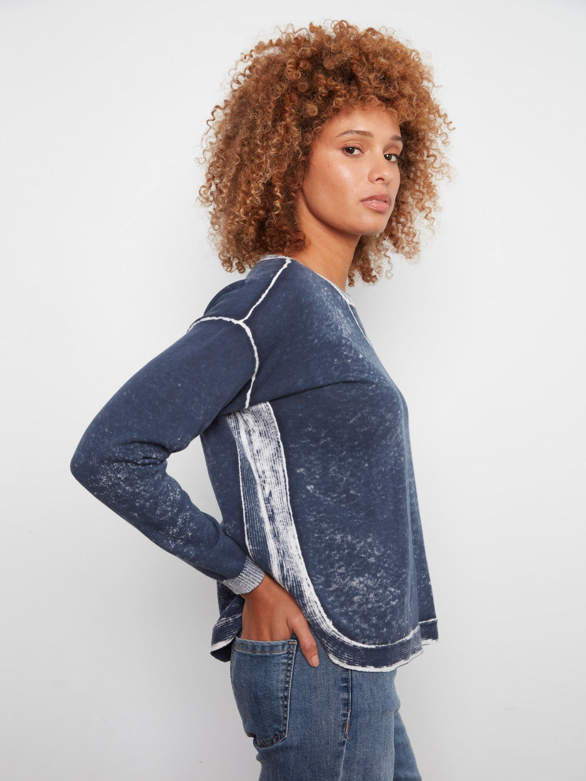 Cotton Crew Neck Sweater - Midnight