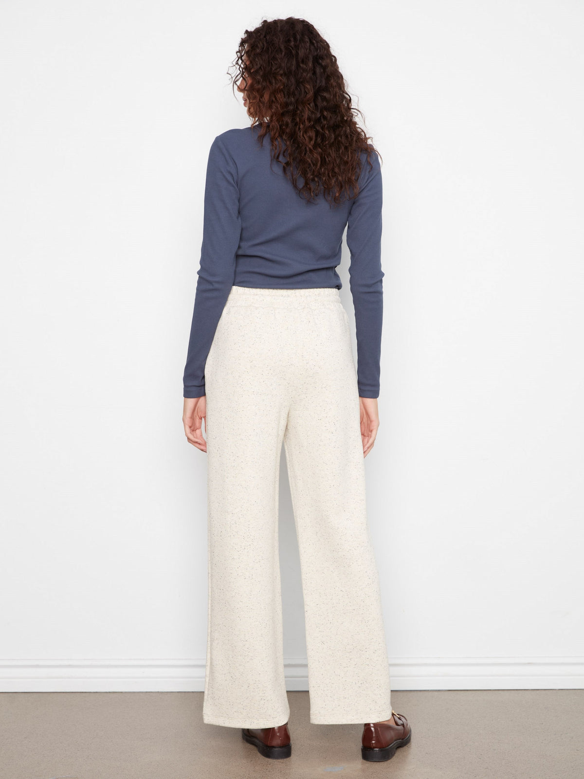 Soft Scuba Wide Leg Jogger Pants - Cookie & Cream