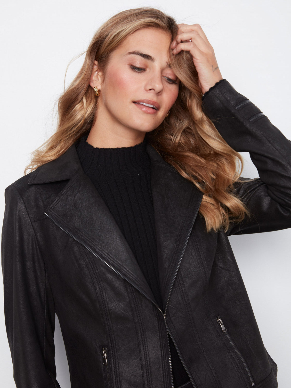 Vintage Faux Leather Jacket - Black