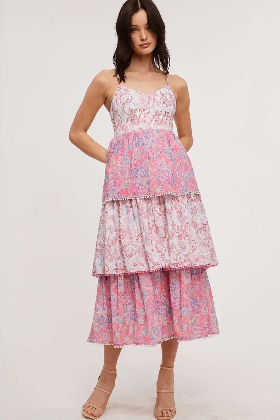 VINTAGE PASILEY TIERED MAXI DRESS