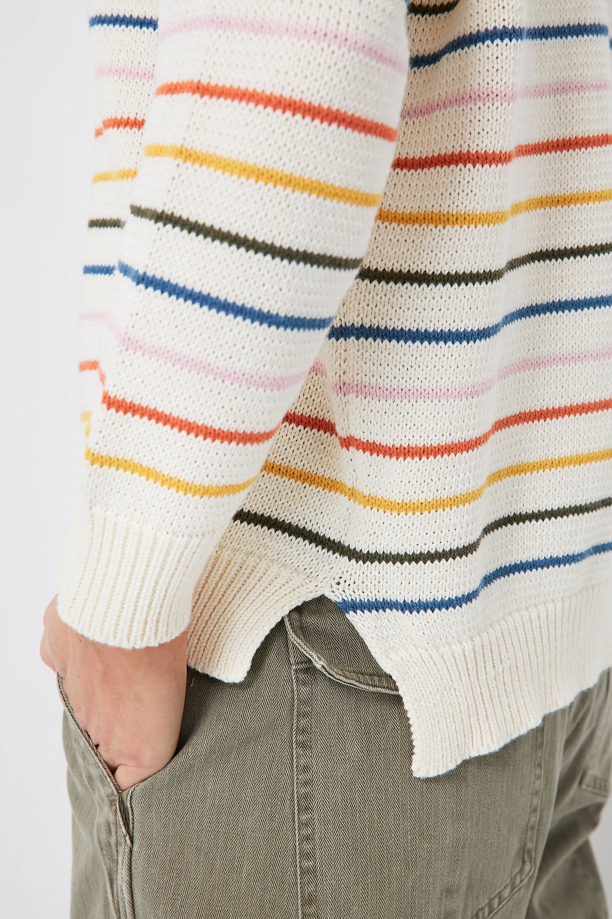 Rainbow 5 Stripe Organic Carolyn Sweater