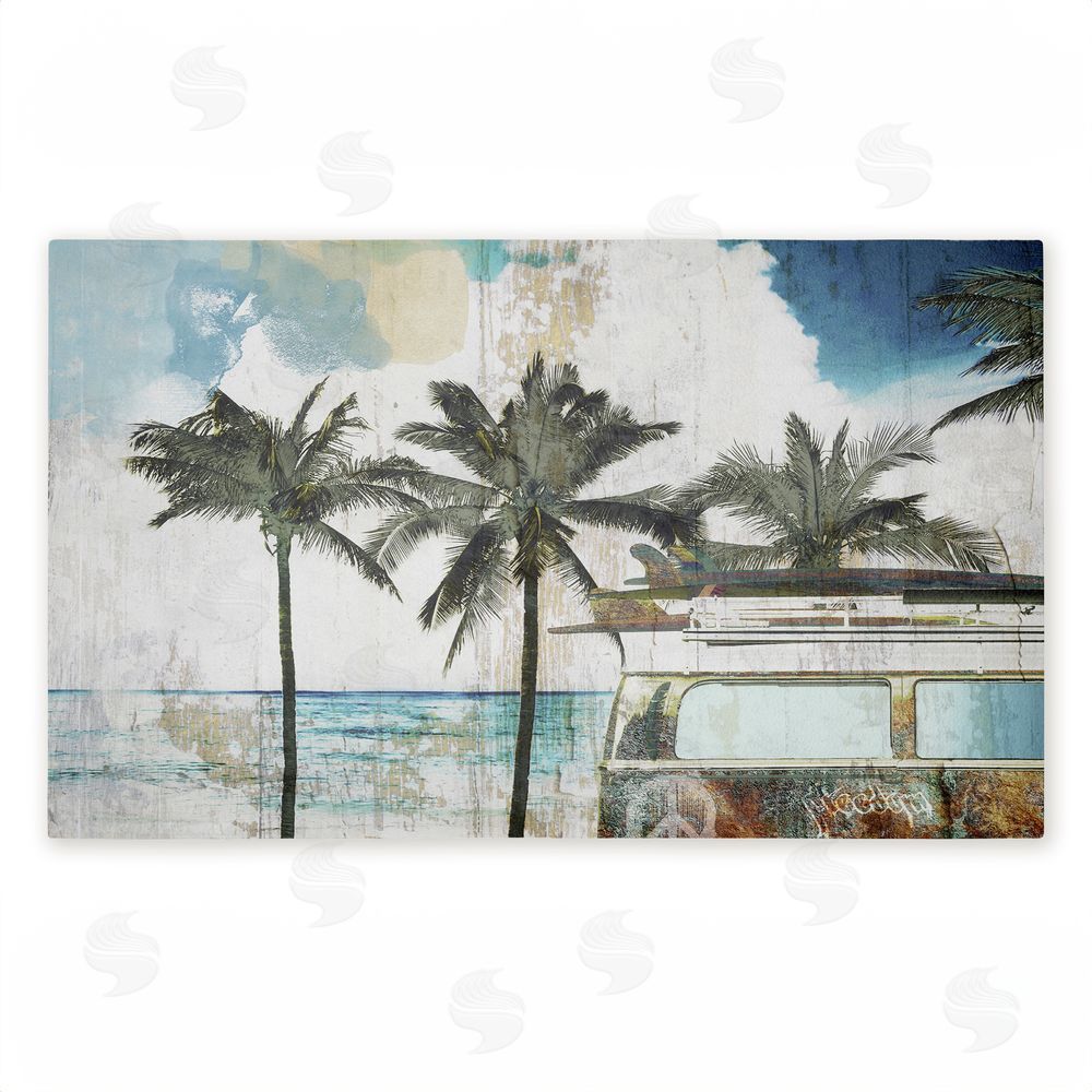 Sasha | Retro Van Summer Beach View Non-Woven Door Mat