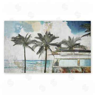 Sasha | Retro Van Summer Beach View Non-Woven Door Mat