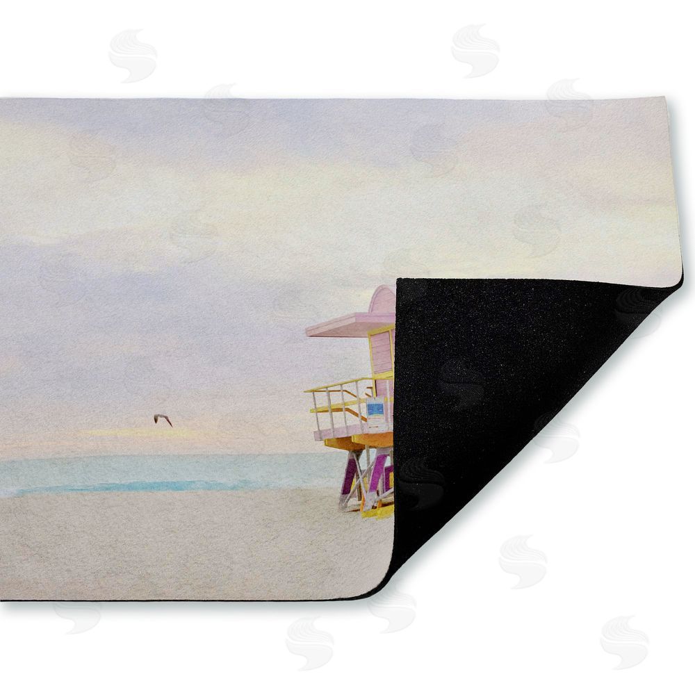 Seven Trees Design | Pink Serene Beach Hut Non-Woven Door Mat