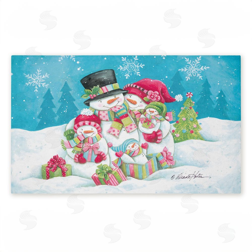 Diane Kater | Vintage Snowman Family Non-Woven Door Mat