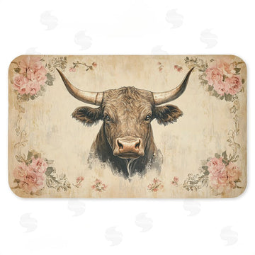 Heidi Kuntz | Cattle with Floral Border Anti-Fatigue Mat