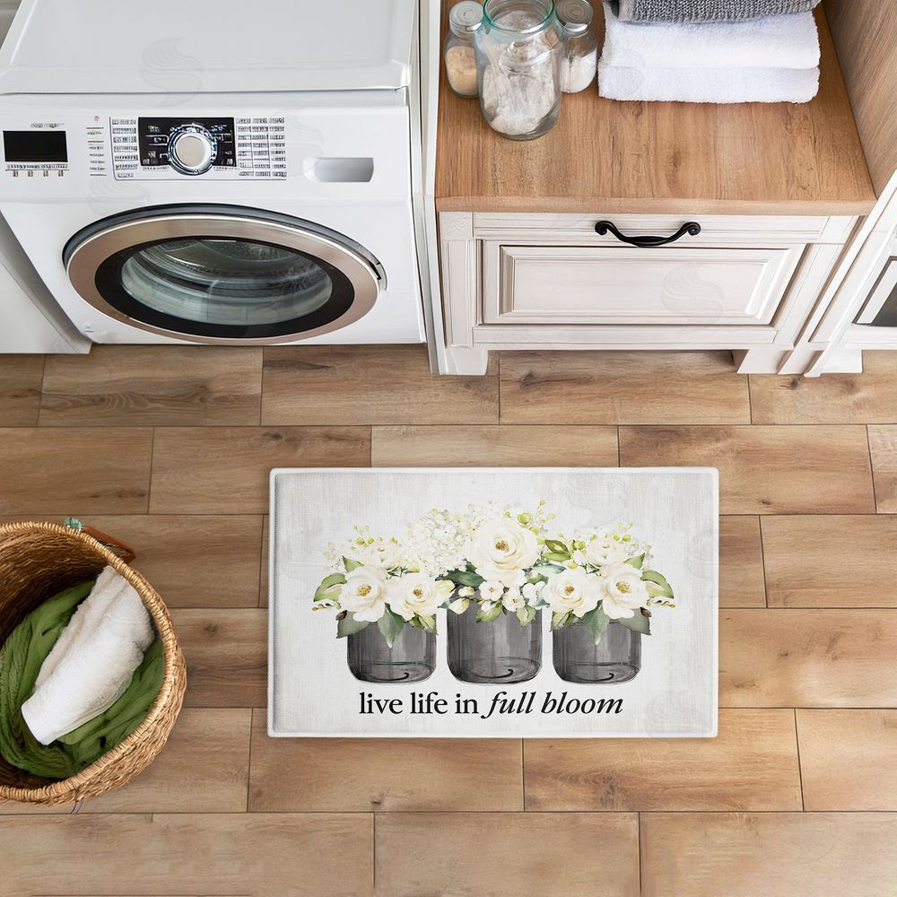 Lettered and Lined | Life In Full Bloom Flowers Plush Bath Mat