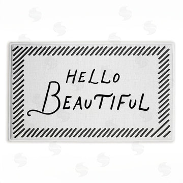 Lettered and Lined | Hello Beautiful Greeting Plush Bath Mat