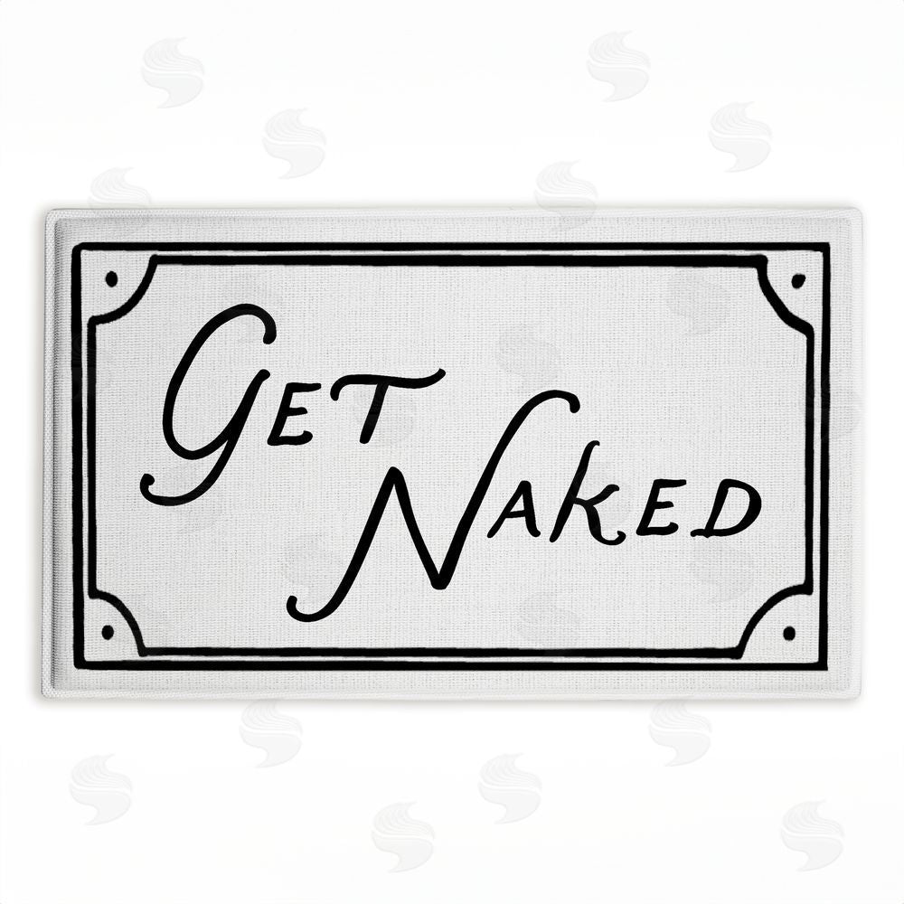 Lettered and Lined | Get Naked Funny Phrase Plush Bath Mat