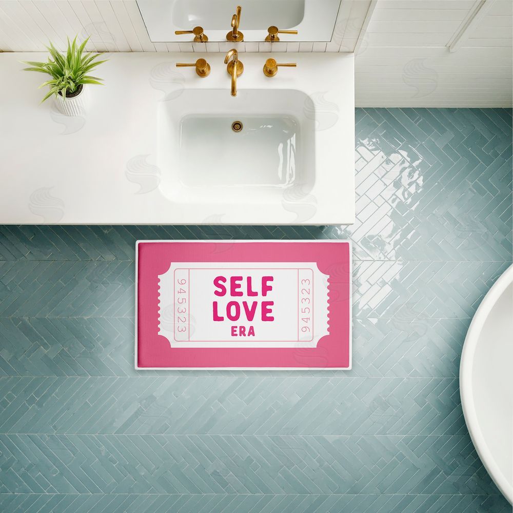 Lettered and Lined | Self Love Era Ticket Plush Bath Mat