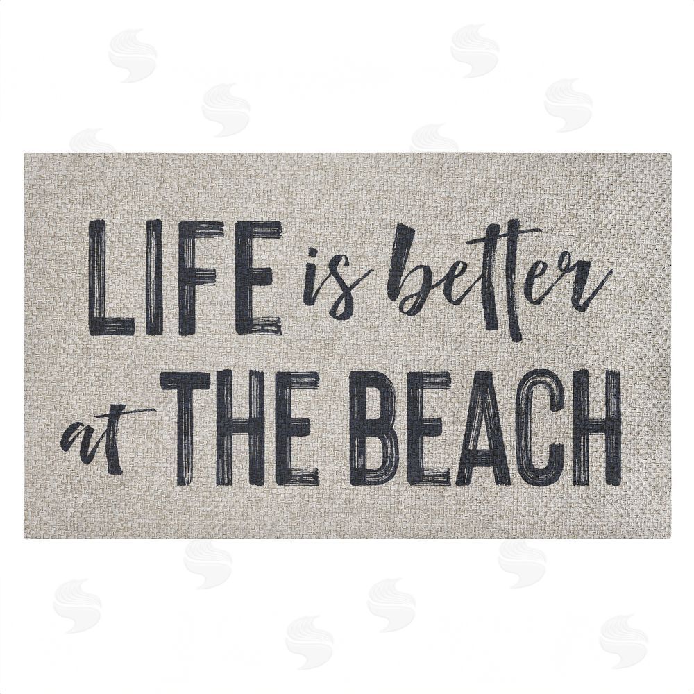 Lettered and Lined | Life Better At The Beach Faux Sisal Door Mat