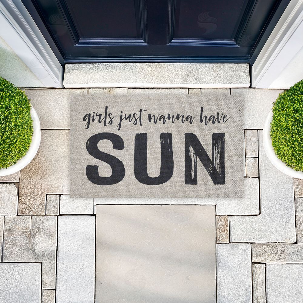 Lettered and Lined | Girls Wanna Have Sun Faux Sisal Door Mat