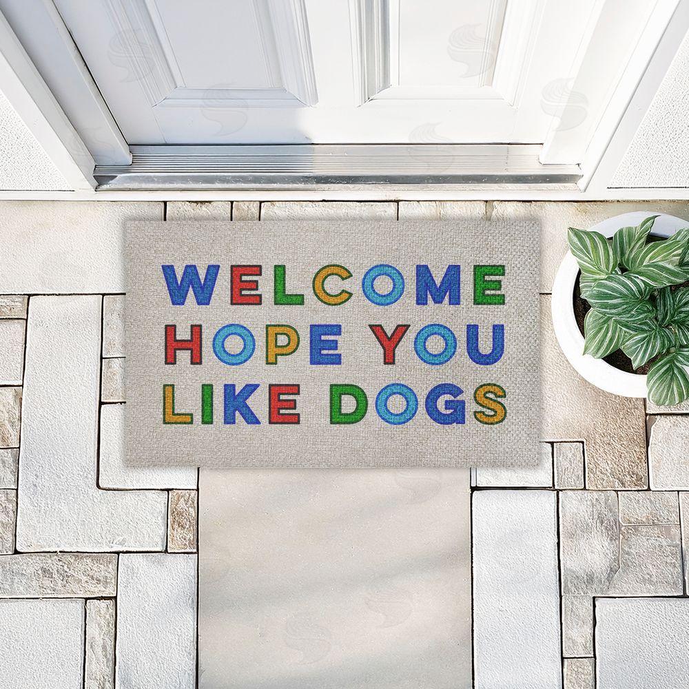Stupell Studio | Hope You Like Dogs Greeting Faux Sisal Door Mat
