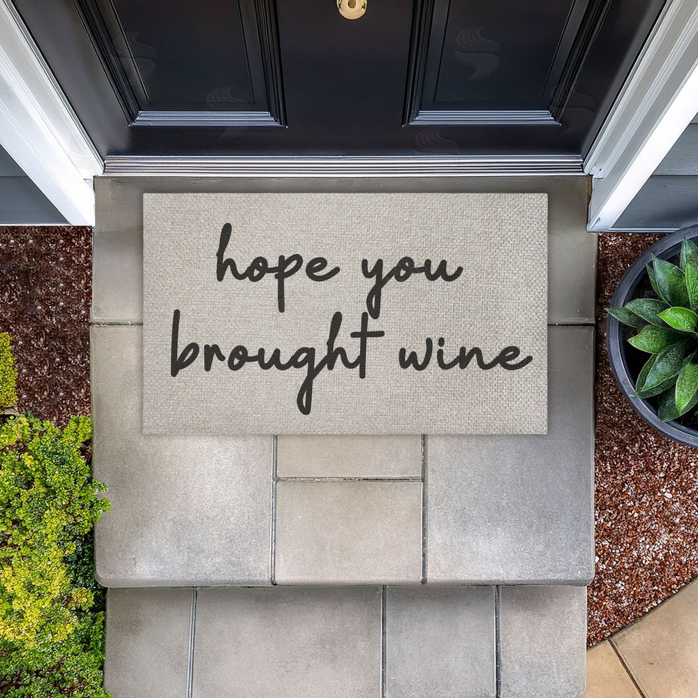 Stupell Studio | Hope You Brought Wine Faux Sisal Door Mat