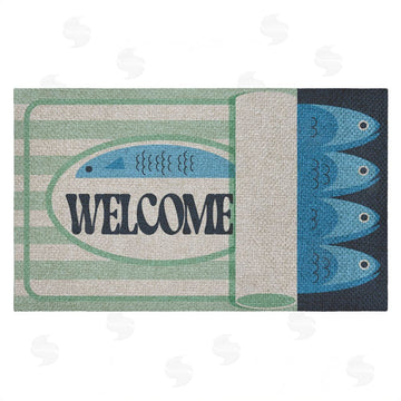 Stupell Studio | Welcome Tuna Can Faux Sisal Door Mat