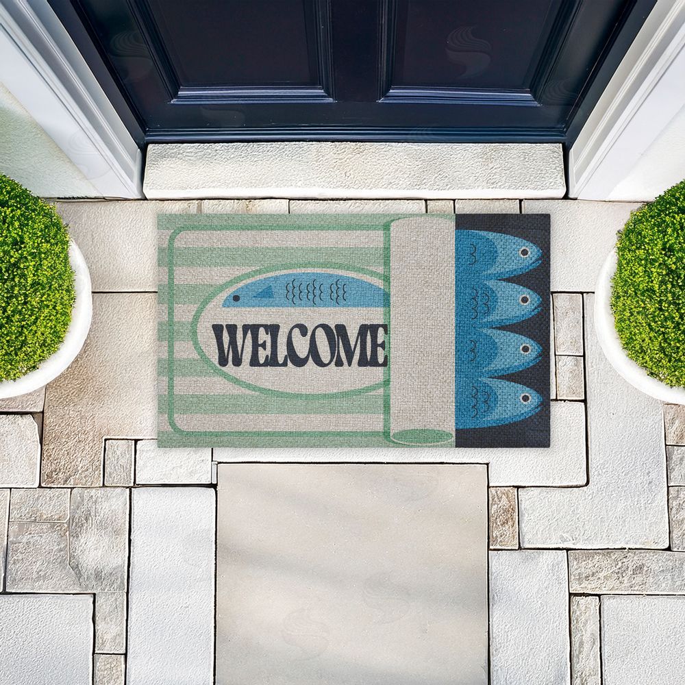 Stupell Studio | Welcome Tuna Can Faux Sisal Door Mat