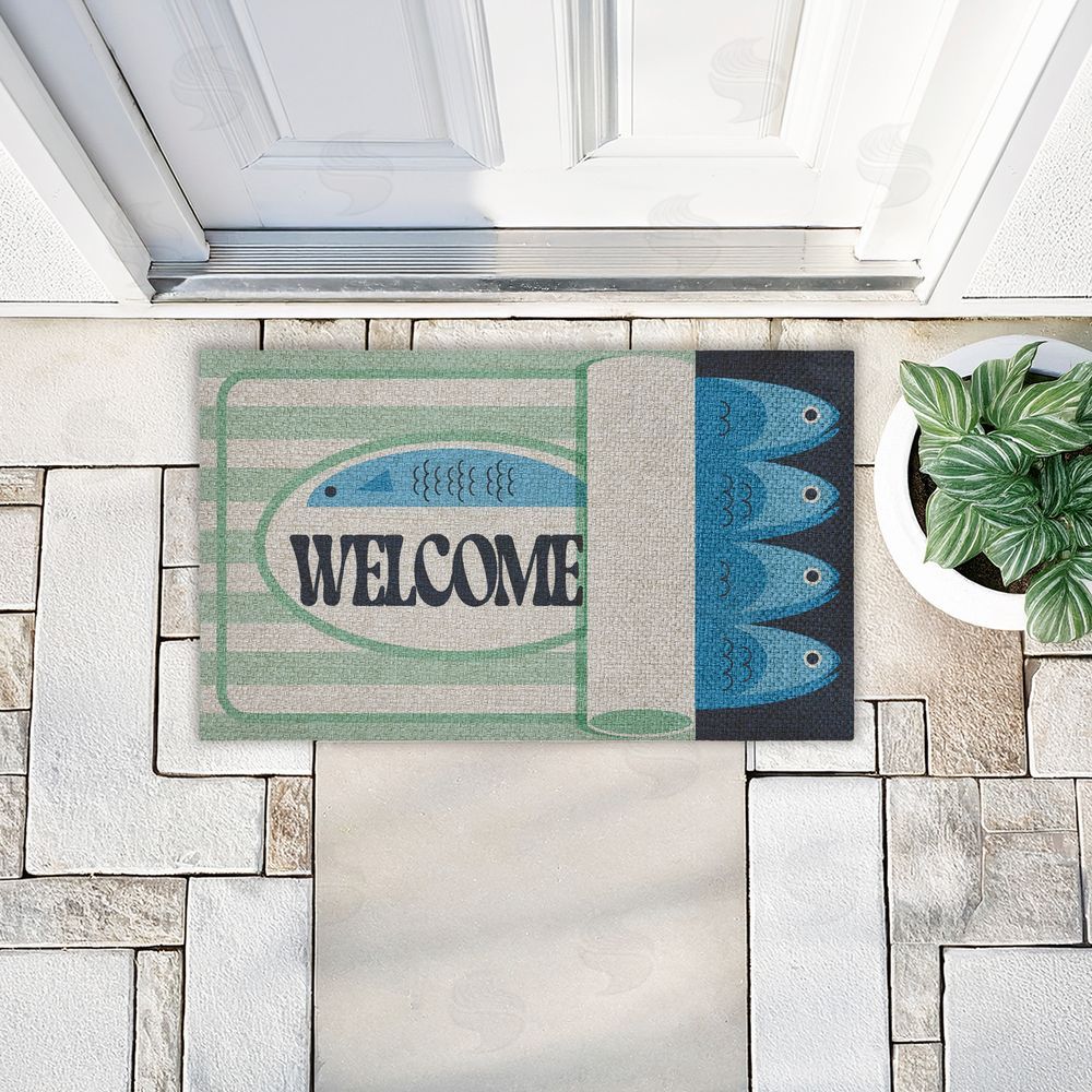 Stupell Studio | Welcome Tuna Can Faux Sisal Door Mat