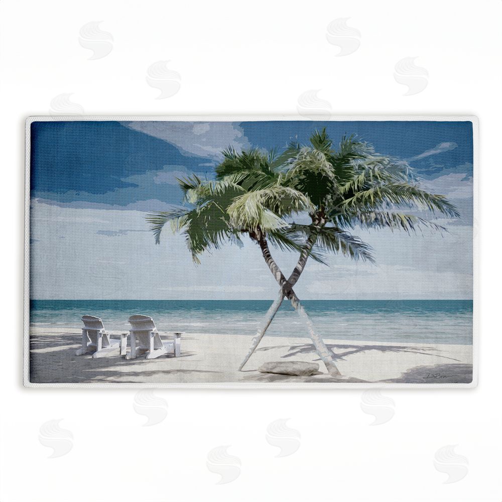 Denise Brown | X Marks The Spot Palms Plush Bath Mat