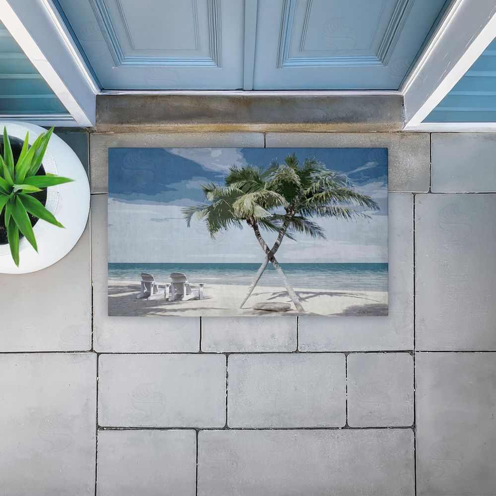 Denise Brown | X Marks The Spot Palms Non-Woven Door Mat