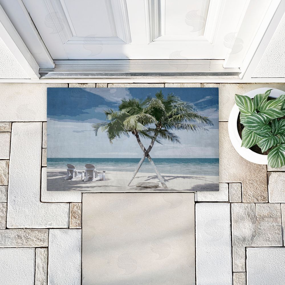 Denise Brown | X Marks The Spot Palms Non-Woven Door Mat