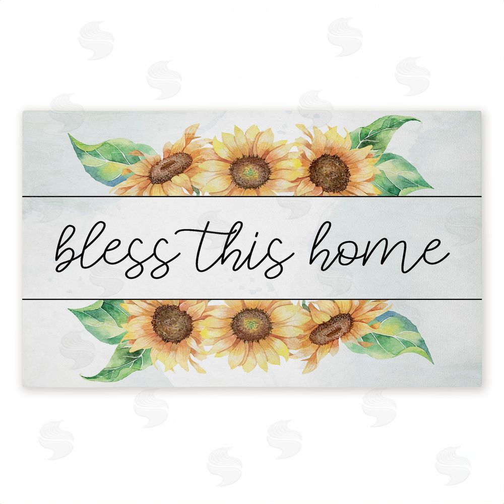 Kim Allen | Bless This Home Sunflowers Non-Woven Door Mat