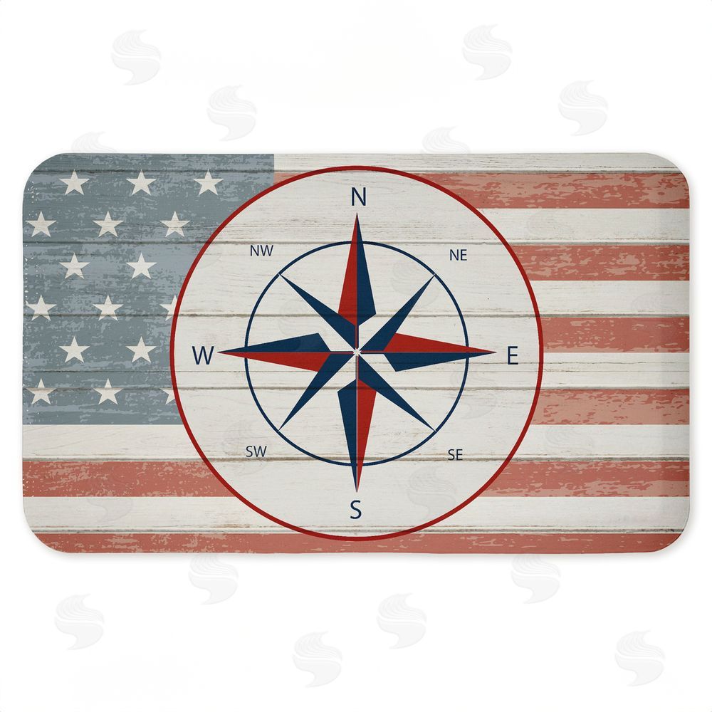 Kim Allen | Nautical Flag with Compass Anti-Fatigue Mat