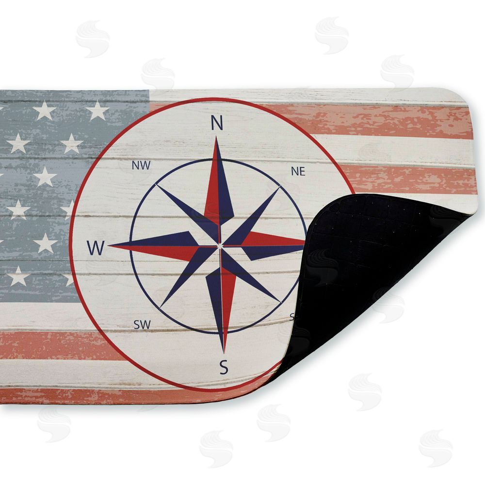 Kim Allen | Nautical Flag with Compass Anti-Fatigue Mat
