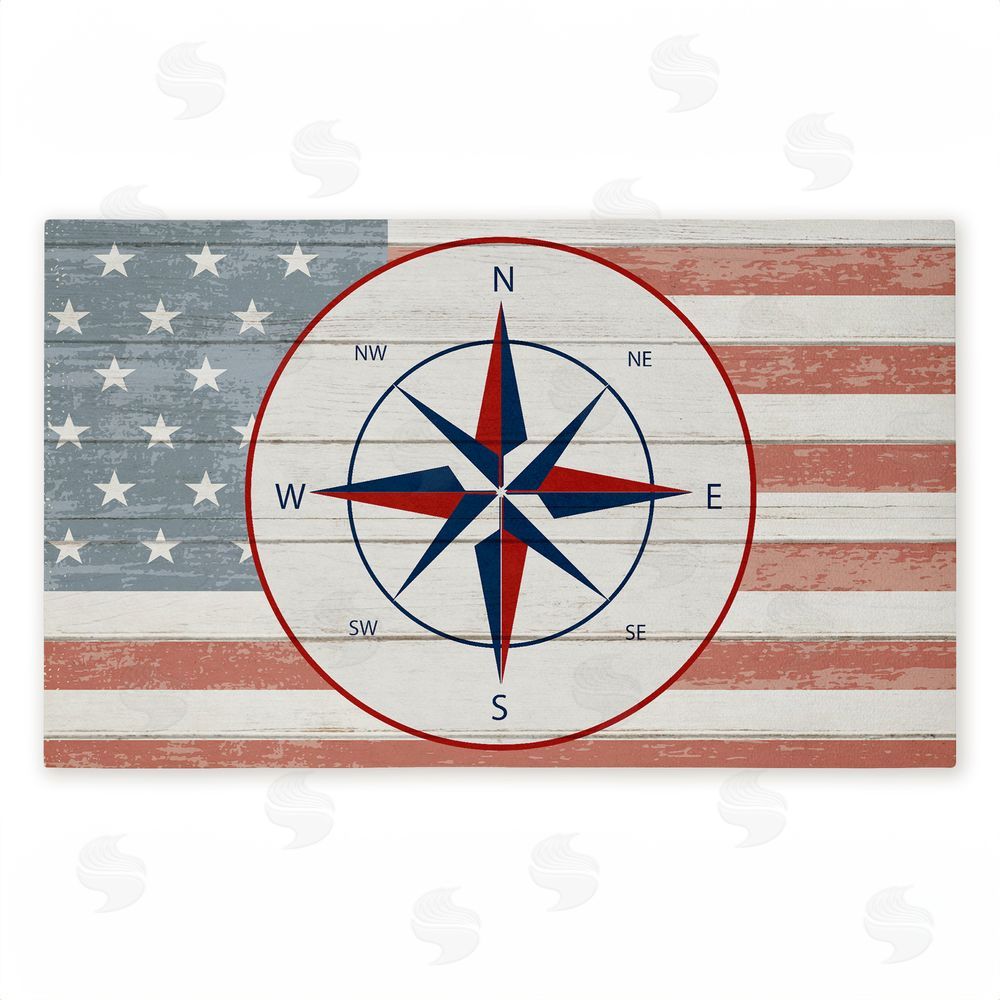 Kim Allen | Nautical Flag with Compass Non-Woven Door Mat