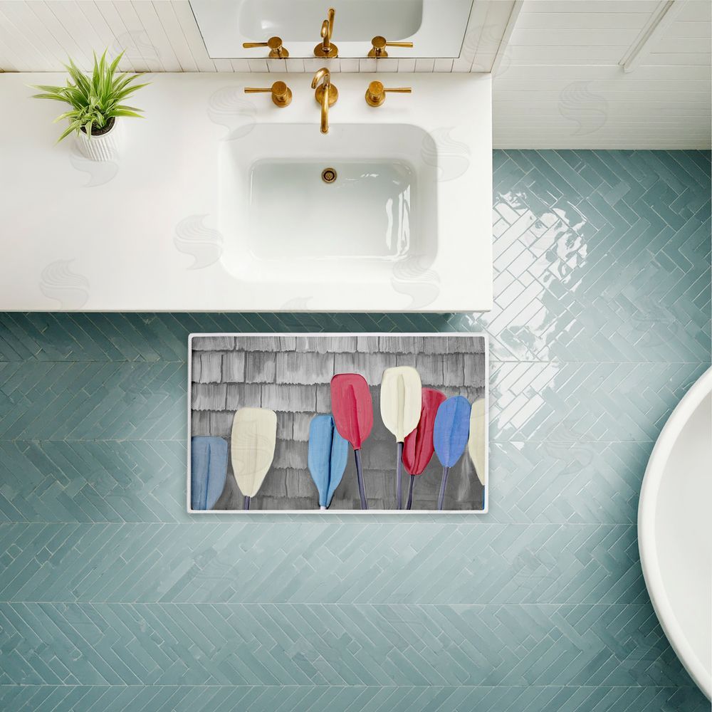Kim Allen | USA Boat Paddles Plush Bath Mat