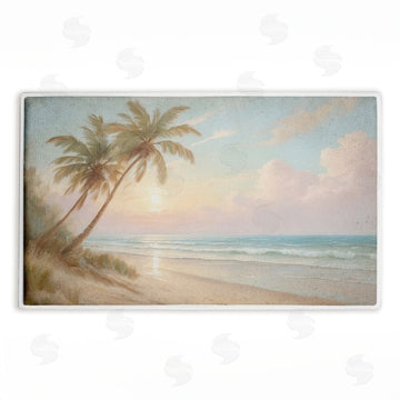Kim Allen | Sunset View Beach Palms Plush Bath Mat