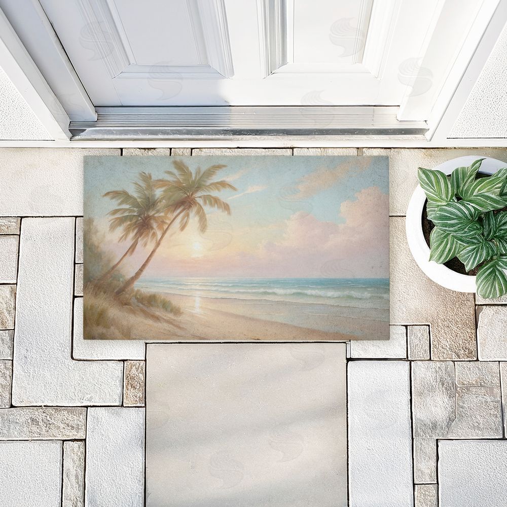 Kim Allen | Sunset View Beach Palms Non-Woven Door Mat