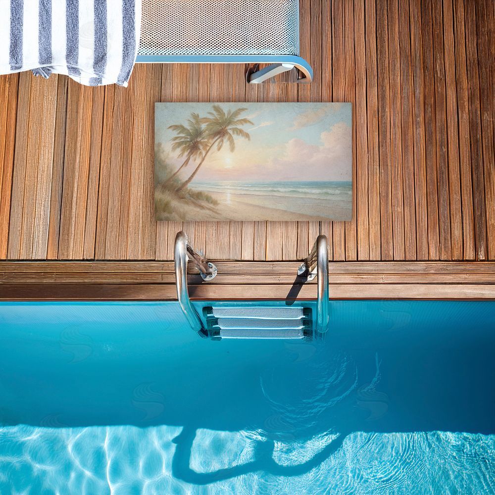 Kim Allen | Sunset View Beach Palms Non-Woven Door Mat