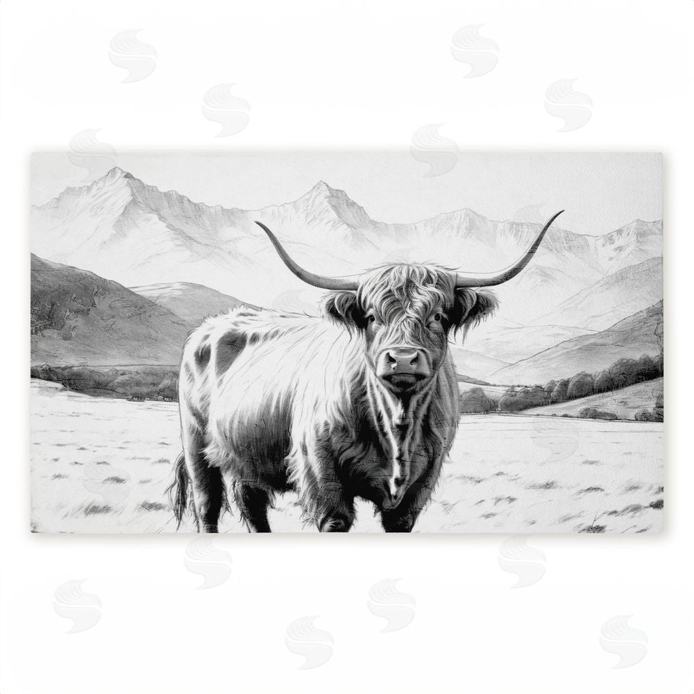 Kim Allen | Highland Sketch in Mountains Non-Woven Door Mat