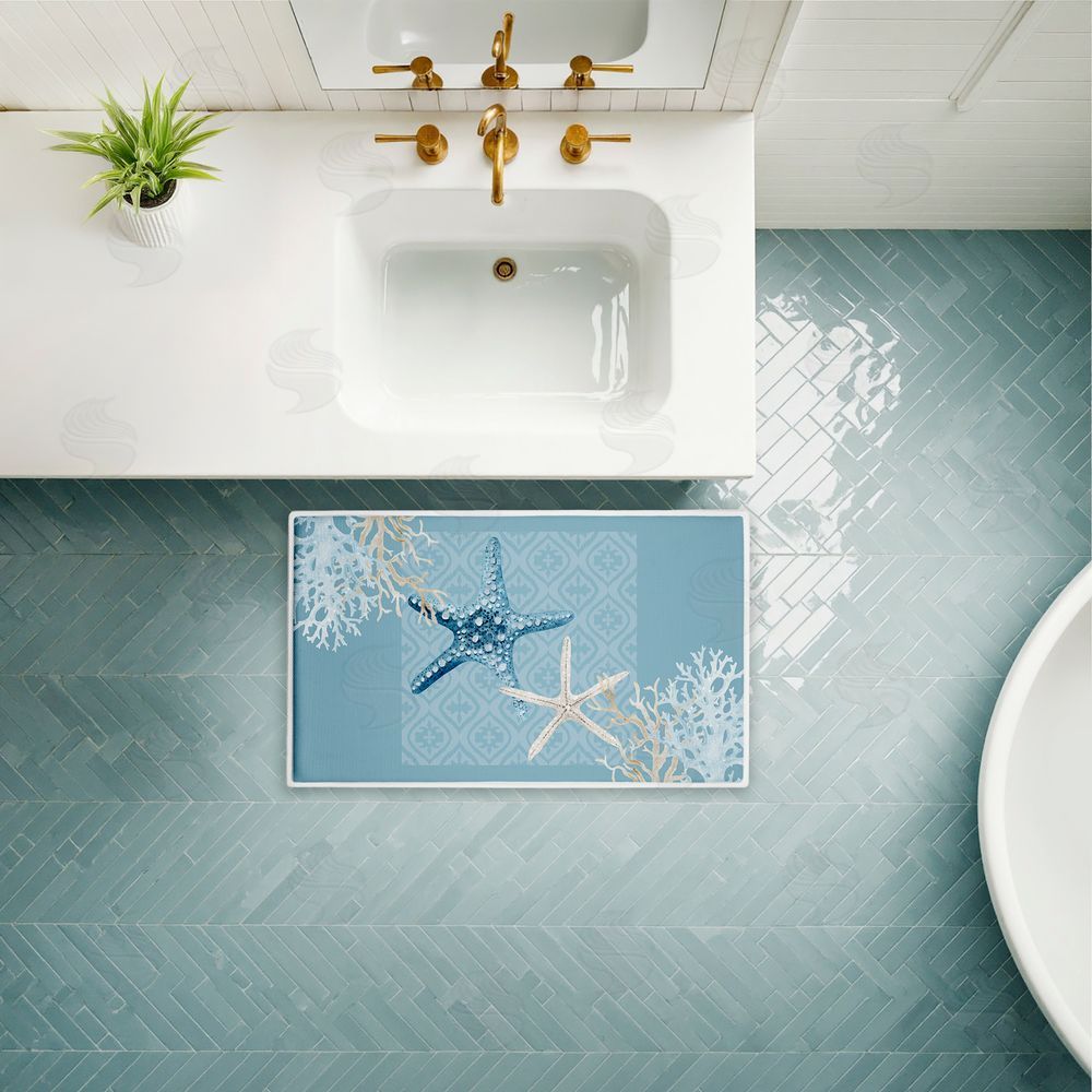 Kim Allen | Starfish Tours Nautical Pattern Plush Bath Mat