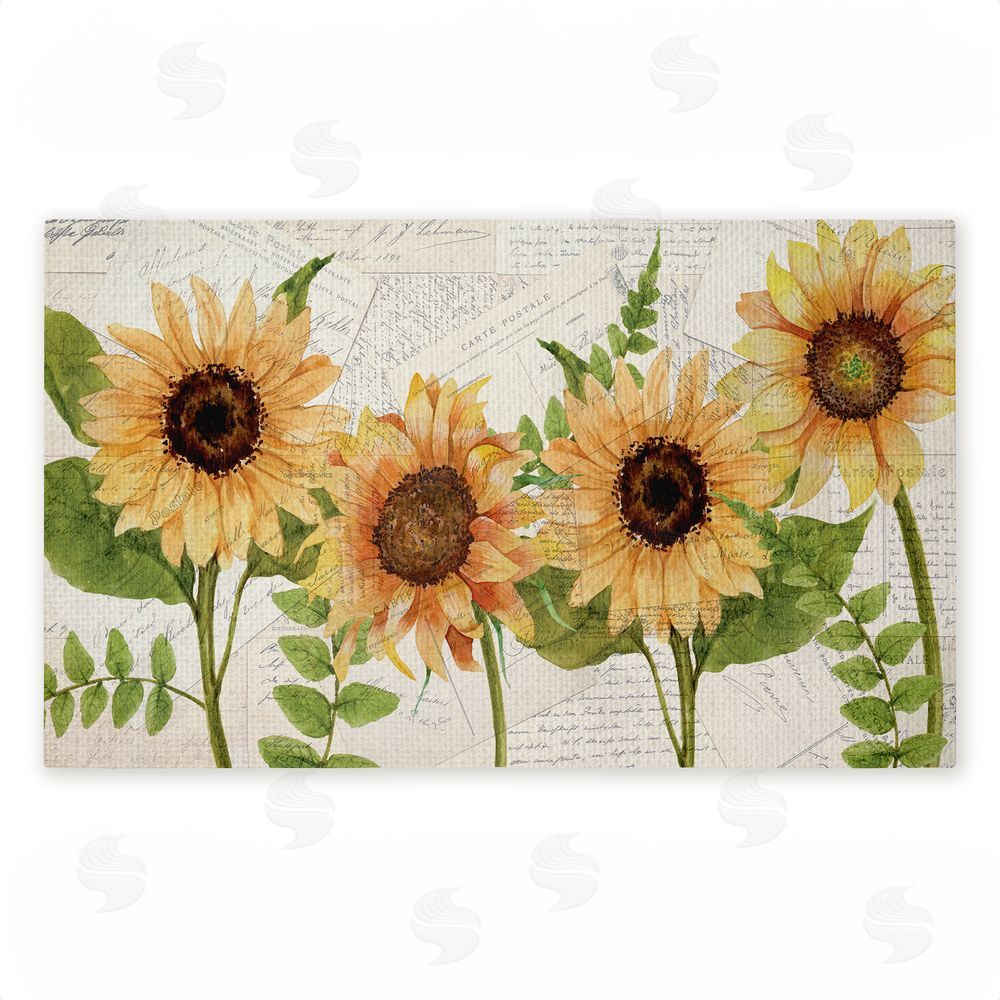 Kim Allen | Sunflowers & Vintage Letter Mail Non-Woven Door Mat