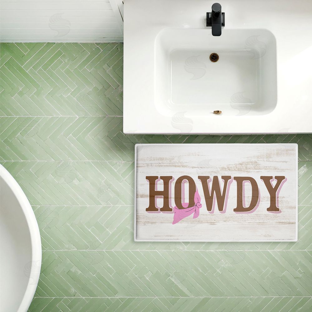 Kim Allen | Howdy with Pink Bandana Plush Bath Mat