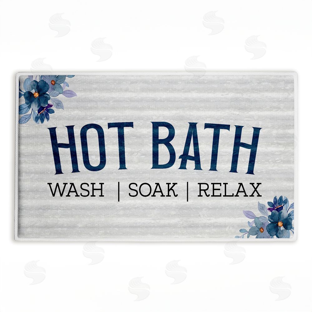 Kim Allen | Hot Bath with Vintage Flowers Plush Bath Mat