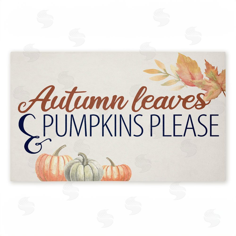 Kim Allen | Autumn Leaves & Pumpkins Please Non-Woven Door Mat