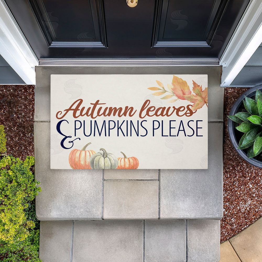 Kim Allen | Autumn Leaves & Pumpkins Please Non-Woven Door Mat