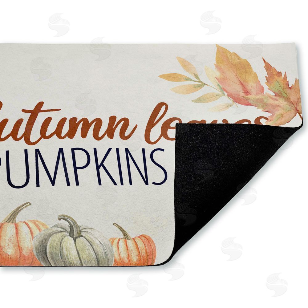 Kim Allen | Autumn Leaves & Pumpkins Please Non-Woven Door Mat