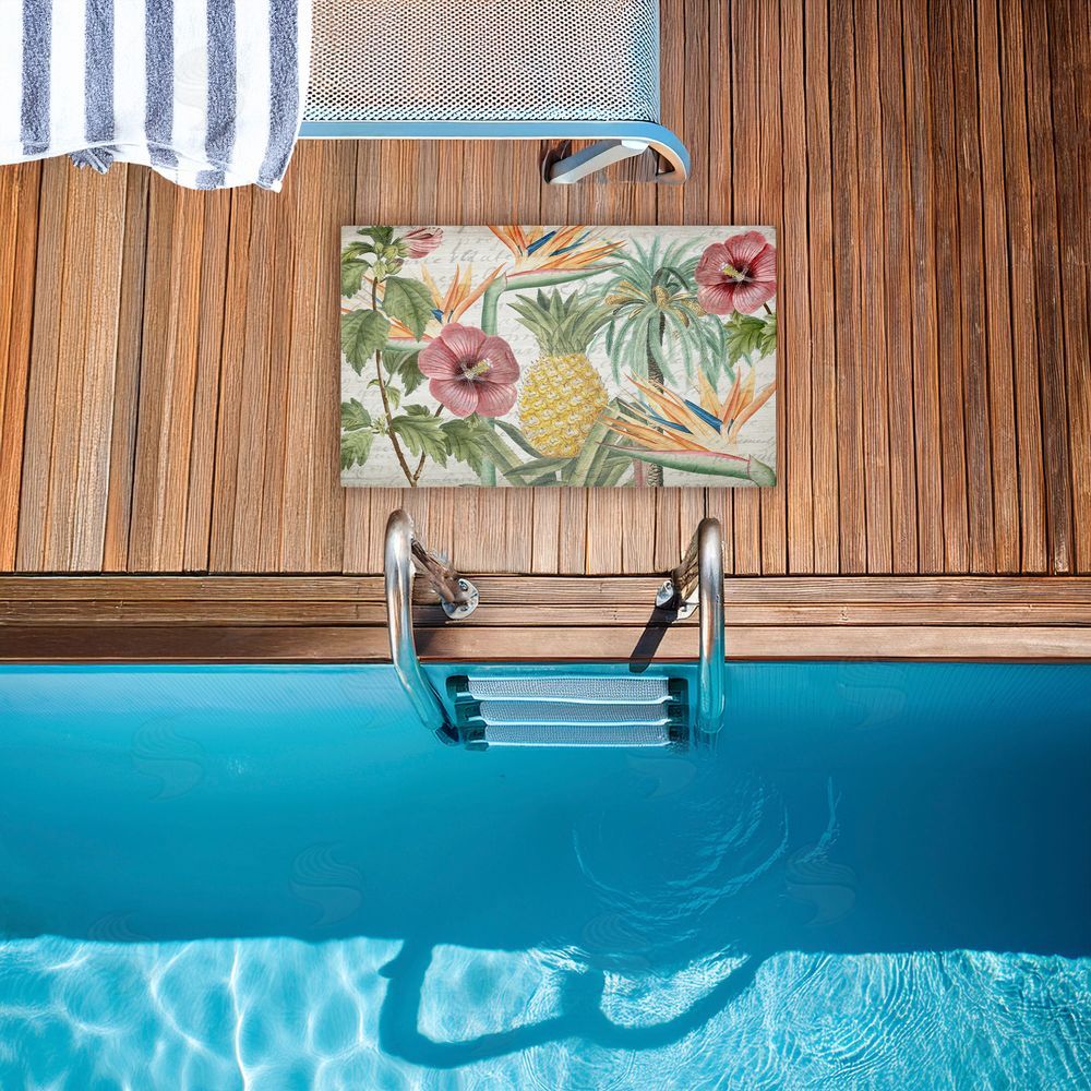 Kim Allen | Tropical Flowers & Pineapple Non-Woven Door Mat