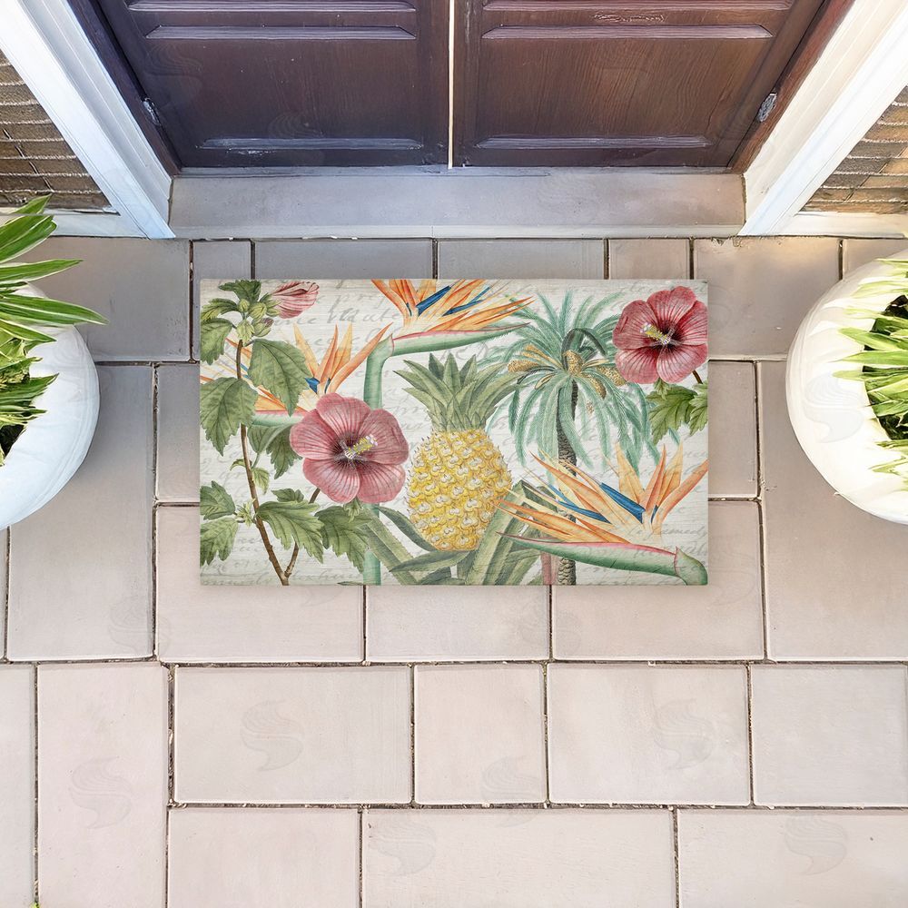 Kim Allen | Tropical Flowers & Pineapple Non-Woven Door Mat