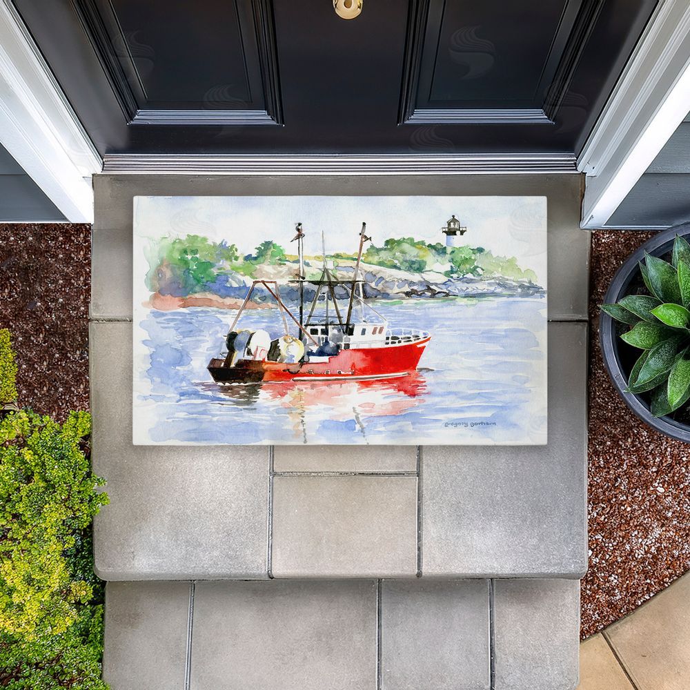Greg Gorham | Tranquil Drifting Boat Non-Woven Door Mat